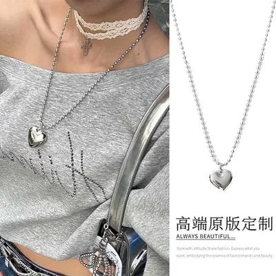 Koreanische Silber-Kreuzkette, Punk Y2K, langes Halsband - 7