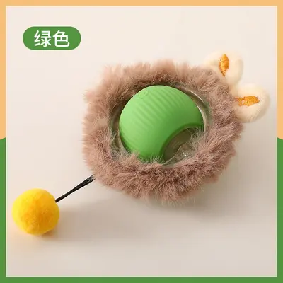 Bite-Resistant Automatic Cat Teaser Ball with Rope, Self-Play Bouncing Cat Toy - 8