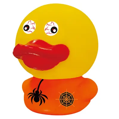 Vinyl Yellow Duck Water Toy, Squeezable with Sound, DIY - 13