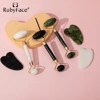 RUBUFACE hazır saç bandı yeşim rulo kazıma tahtası seti mercan kadife saç bandı yeşim yeşim itme güzellik aracı