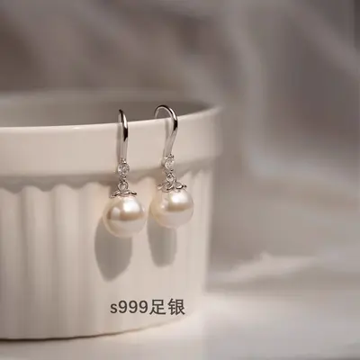 S999 gümüş inci küpeler, retro tasarım, yaz koleksiyonu