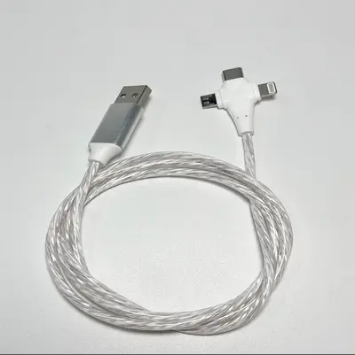 Araba kullanımı için üçü bir arada ışıklı veri kablosu, Apple type-c ışıklı taşınabilir çok bağlantı noktalı ışıklı hızlı şarj flaş şarjı için uygundur