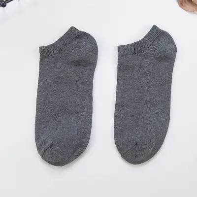 Men's Summer Ankle Socks, Thin Breathable Mesh, Black White Grey - 8