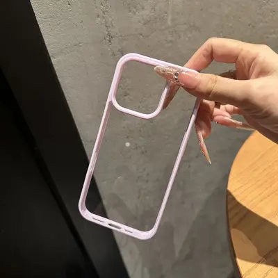 iPhone 16 Pro Max şeffaf akrilik dopamin kontrast renkli kenarlıklı Apple 15 koruyucu kılıf - 4