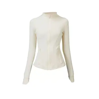 Lulu Same-Style Original Define Gold Zipper Yoga Wear Fitness Clothing Long Sleeve Running Sports Jacket - 6