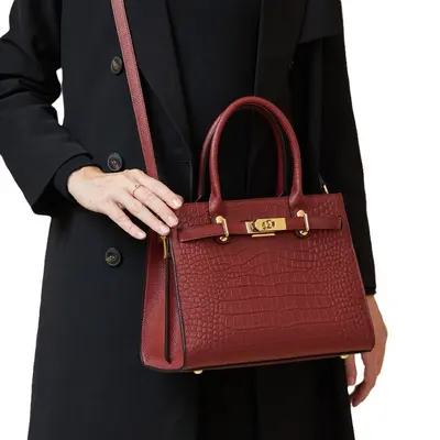 Genuine Leather Women's Handbag, Large Capacity Mom Tote - 5