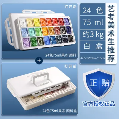 Gouache Paint Set, 24 Colors, Portable, Beginners - 10