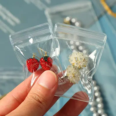 PVC jewelry storage bag, self-sealing, transparent, dustproof