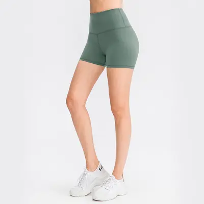Kadın Kamuflaj Baskılı Yoga Şortu, Çıplak His, Esnek, 3 İnç - 9