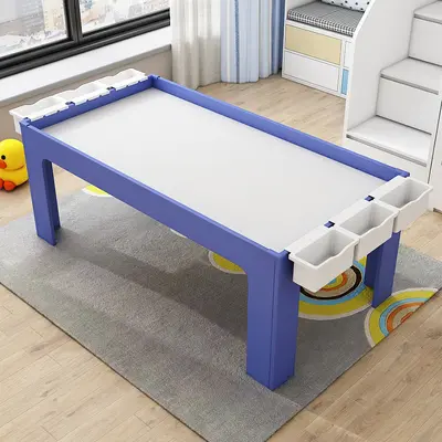 Multifunctional Children's Building Block Table with Sand Tray - 4