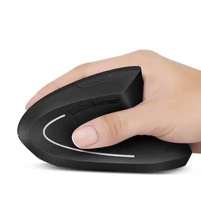 Kablosuz 2.4G dikey beşinci nesil sağ el pil şarjlı kablolu mouse Amazon yaratıcı üretici toptan satış - 3