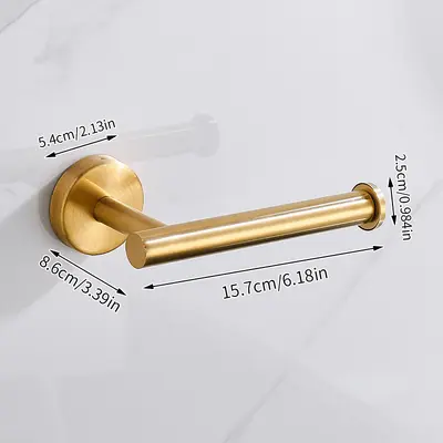 Stainless Steel No-Drill Wall-Mounted Toilet Paper Holder - 9