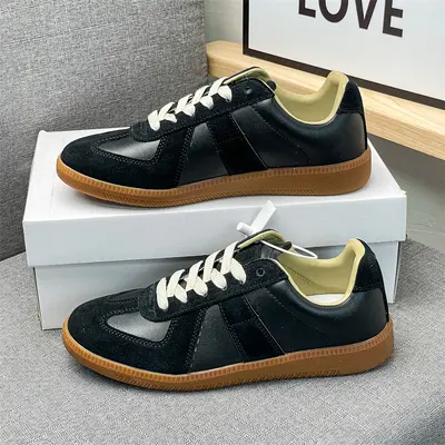 Herren Retro-Lederschuhe, echtes Leder, niedriger Schaft - 3
