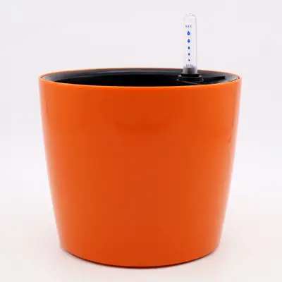 Round Plastic Planter with Water Level Indicator, Self-Watering - 10