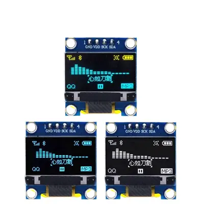 0.96 Inch OLED 12864 LCD Display Module, I2C Interface, Dual-Color