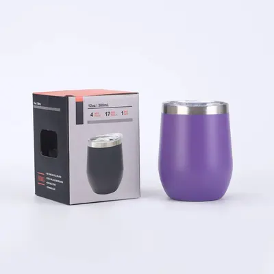 12oz Eierschalen-Thermobecher, doppelwandig, Vakuumisolierung aus Edelstahl 304 - 3