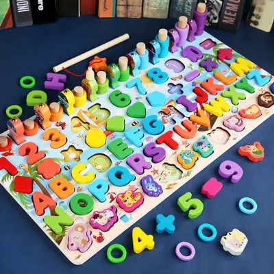 Magnetic Number Puzzle Blocks for 1-2 Year Olds, Fishing Game - 2