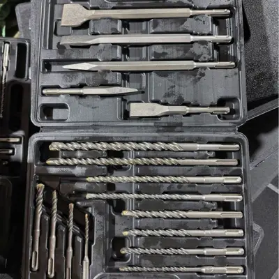 Electric Hammer Drill Bit Chisel Set 17/13/12/11/10 Pcs with Plastic Box, Aluminum Box, Iron Box, Wall Breaking Shovel Chisel Combination Set