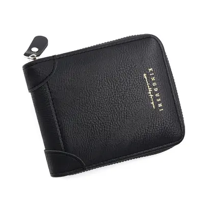 Men's Short Wallet with Chain, Multi-Card Slots and Zipper Coin Pocket - 6