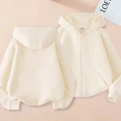 Kids' Hooded Sweatshirt, Zip-Up, Loose Fit, Spring/Autumn - 9
