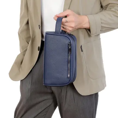 Men's PU Leather Clutch Bag, Litchi Pattern, Large Capacity, Japanese Style - 13