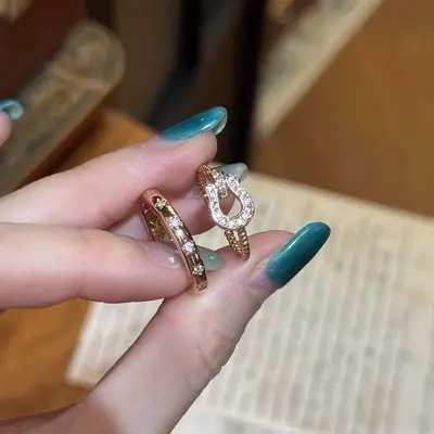 Vintage zirconia diamond ring with layered design - 4