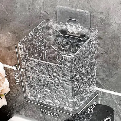Bathroom water ripple storage shelf home bathroom toothbrush holder waste face towel storage box spring high-end - 7