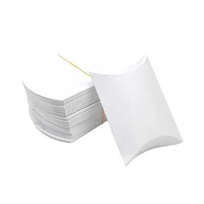 100 pieces kraft paper pillow box gift packaging box wedding candy box small size candy box folding-free - 8