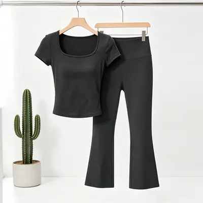 Mikro Flare Kadın Yoga Pantolonu İnce Model 7/8 Boy - 11