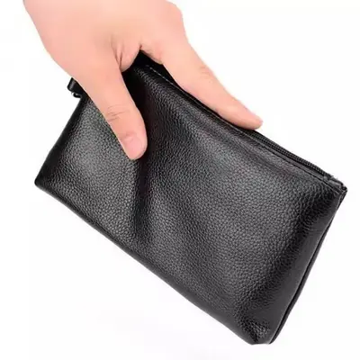 Herren-Ledertasche, Clutch im Umschlagstil, Handyfach - 4