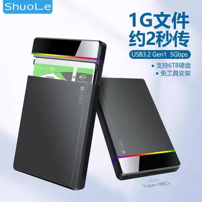 2,5-Zoll-Type-C-Festplattengehäuse, werkzeuglos, mit RGB-Anzeige