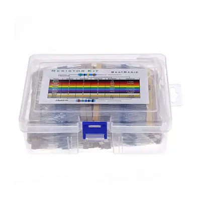 2600 Pcs 0.25W 1/4W Metal Film Resistor Kit, 130 Values