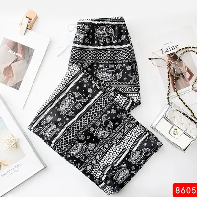 High-Waisted Loose Wide-Leg Women's Pants, Straight Leg, Spring and Summer - 10