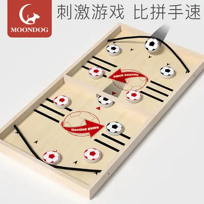 Two-Player Wooden Finger Billiards Table Game, Flicking Parent-Child Toy