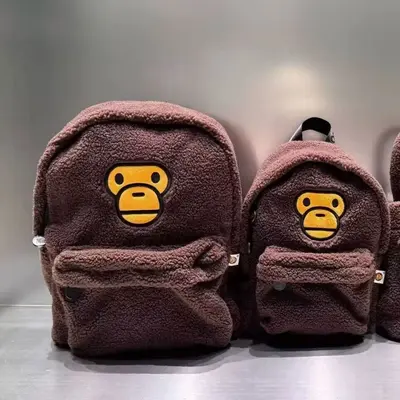 Plush Monkey Design Student Backpack, Large Capacity - 5