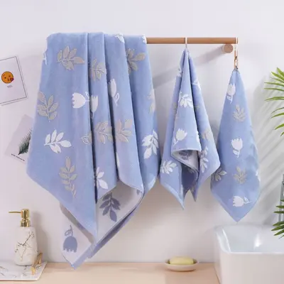 Reine Baumwolle Badtuch Set, Klasse A, dreiteilig