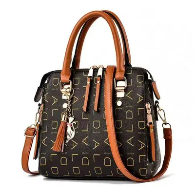 Printed Tassel Women's Handbag, Large Capacity with Shoulder Strap - 6