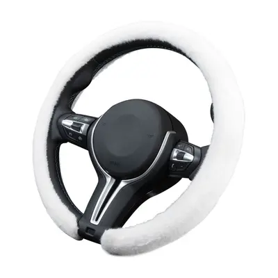 Winter Plush Steering Wheel Cover, Universal Fit, Warm and Cold-Resistant