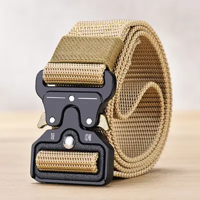 Sınır Ötesi Özel Cobra Taktik Kemeri Outdoor İş Kıyafeti Asker Eğitimi Toka Tuval Yapay Nylon Kayış Erkek Örgülü Pantolon Kayışı - 9