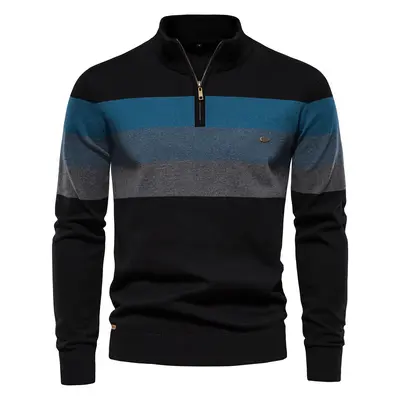 Men's Open-Chest Stand Collar Knitted Sweater, Pullover - 9
