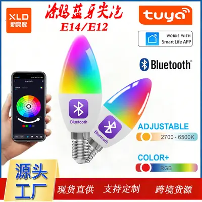 Tuya Akıllı Bluetooth 5W E14 Uç Ampul RGBCCT Kısılabilir Renk Değiştirme Zamanlayıcılı Çift Mod WiFi Mum Lamba C37