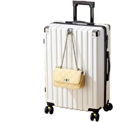 Aluminum Frame Leather Suitcase with Universal Wheels, Carry-On Size - 5