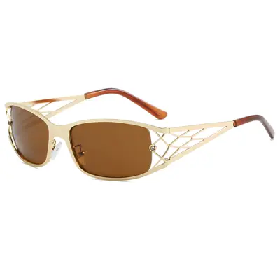Y2K Style Metal Mesh Sunglasses for Women, UV Protection - 7