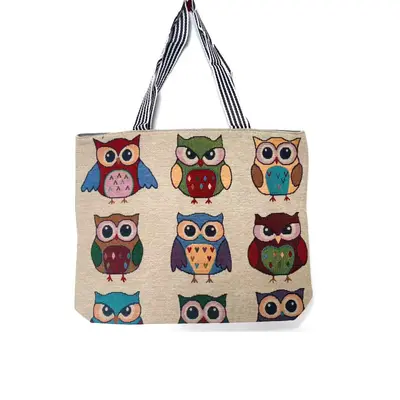 Korean-Style Student Handbag, Cartoon Print Canvas Bag, Large Capacity - 12