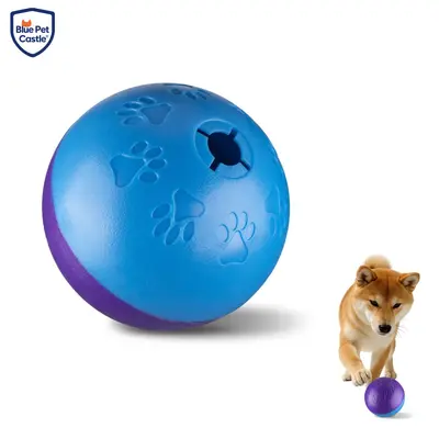 Squeaky Elastic Dog Ball with Treat Hiding for Intelligence Training