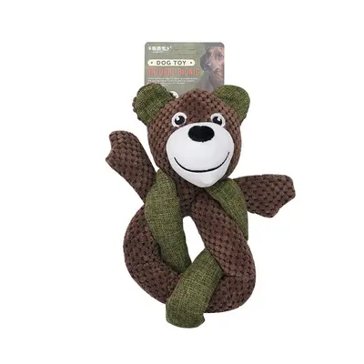 Squeaky Rabbit Fur Plush Dog Toy for Medium and Large Dogs - 9