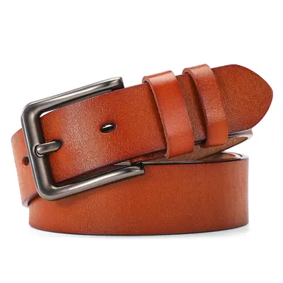 Neuer Herren-Vintage-Gürtel aus echtem Rindsleder mit Pin-Schnalle, Export-Grenzüberschreitend, Dropshipping, Bestseller, Tailliengürtel, direkte Herstellung von der Fabrik, Lagerbestand