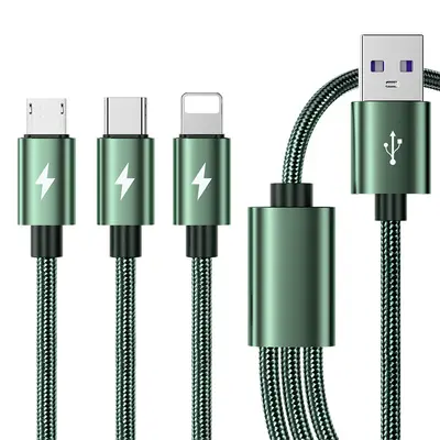5A Super-Schnellladung 3-in-1 Datenkabel 2 Meter für Apple Android