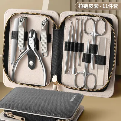 高端不锈钢鹰嘴钳 美甲工具全套  修甲修脚刀套裝 指甲剪套装批发 - 7