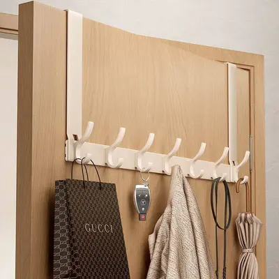 No-Drill Over-the-Door Hook Hanger and Clothes Organizer Rack
